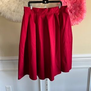 Eloquii Vibrant Red Midi Skirt
